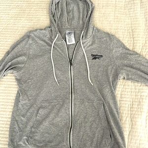 reebok gray zip up